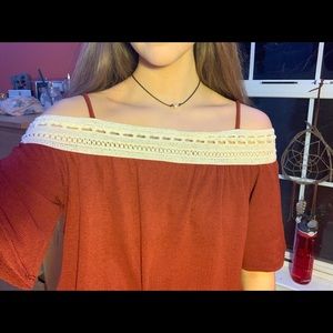 Cute Red Across Shoulder Tanktop